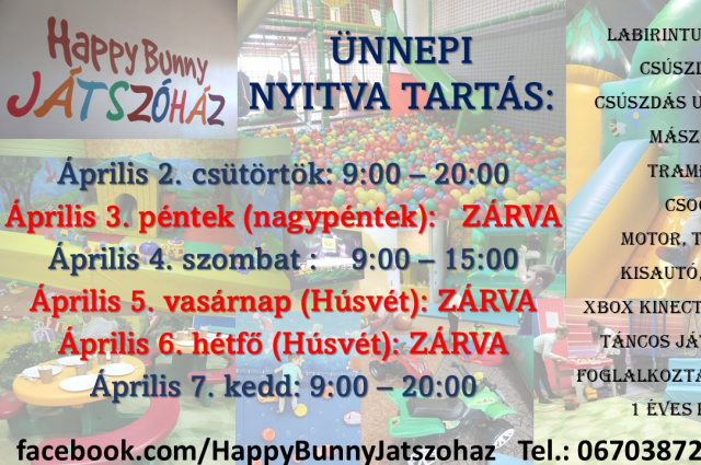 A Gemini ezt mondta: Holiday Opening Hours at Happy Bunny Playhouse